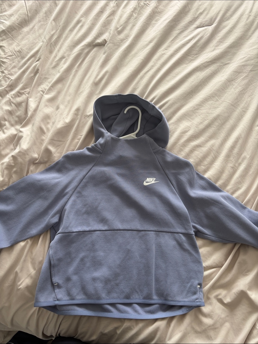 Nike Light Blue Hooded Pullover with White Swoosh